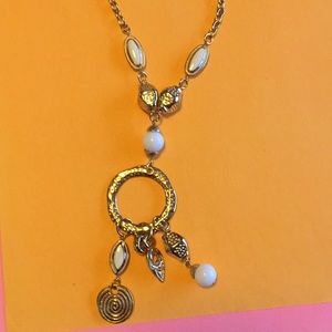 36” drop pendant charm necklace vintage